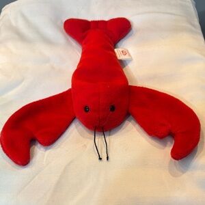 Ty Red Stuffed Lobster Plush- BEANIE BABIES- Name- PINCHERS